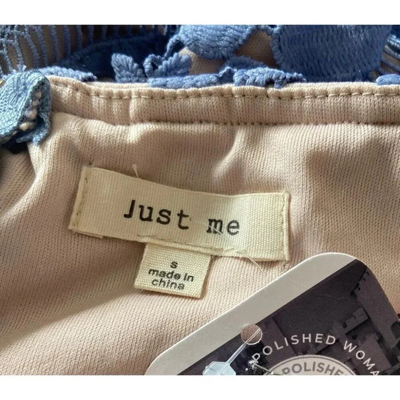 NWT Just Me Dress Sheath Blue Lace Size Small S New - Picture 4 of 4